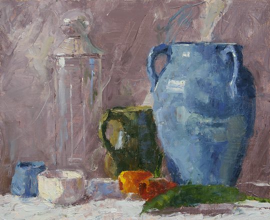 Blue Vase with Tulips