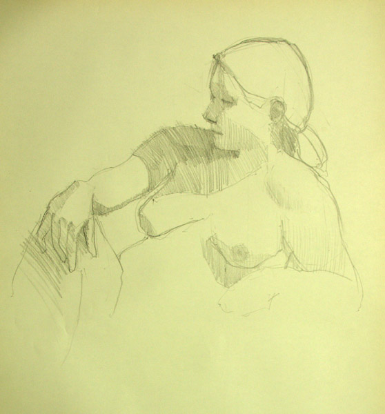 Nude seated, wrist on knee