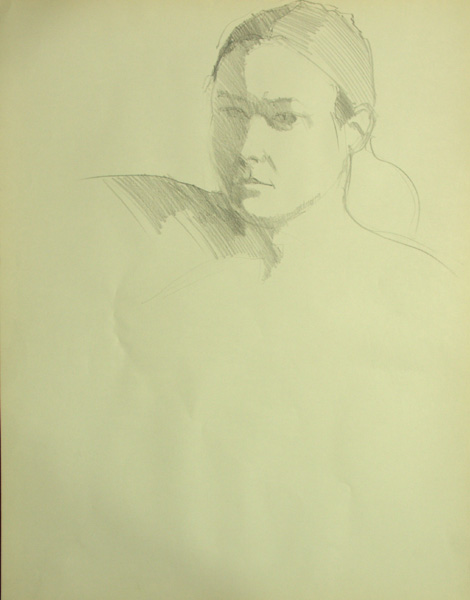 Protrait head, reclining